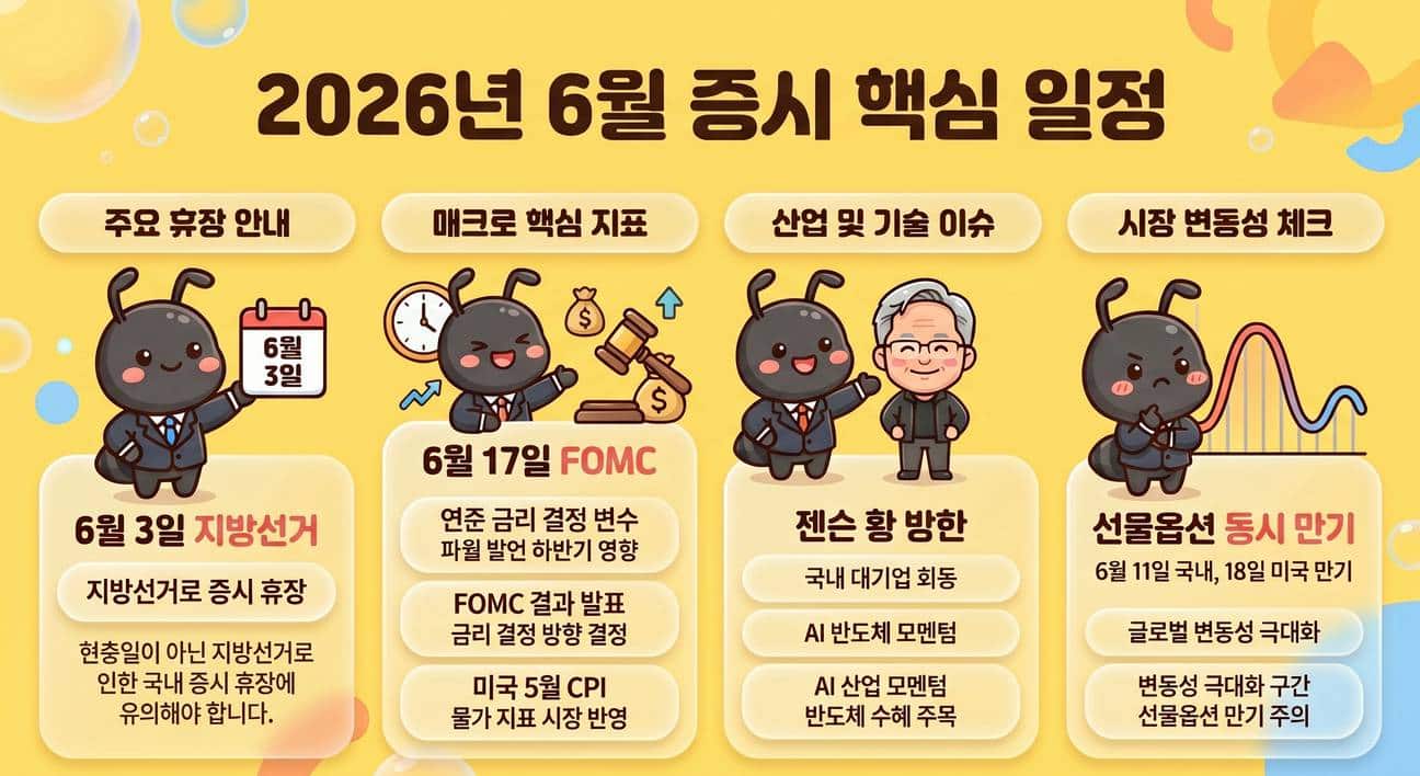 2026년 6월 증시 일정 캘린더 주요 일정