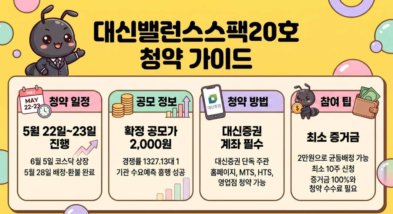 대신밸런스스팩20호 공모주 청약 SPAC 구조 배경